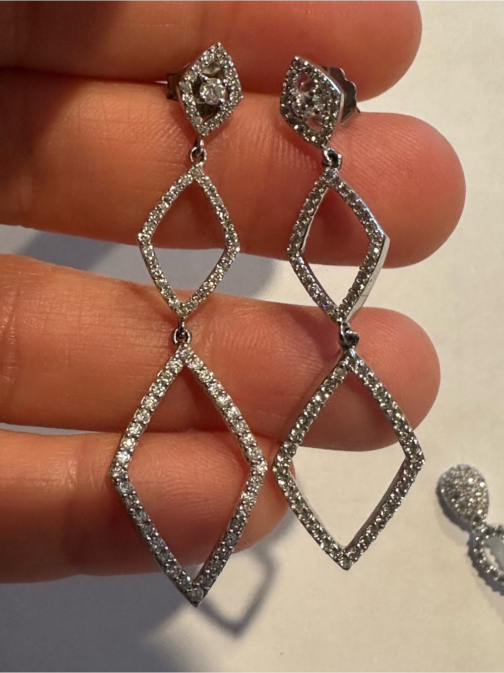 14k Gold Effy Diamonds Dangle Earrings